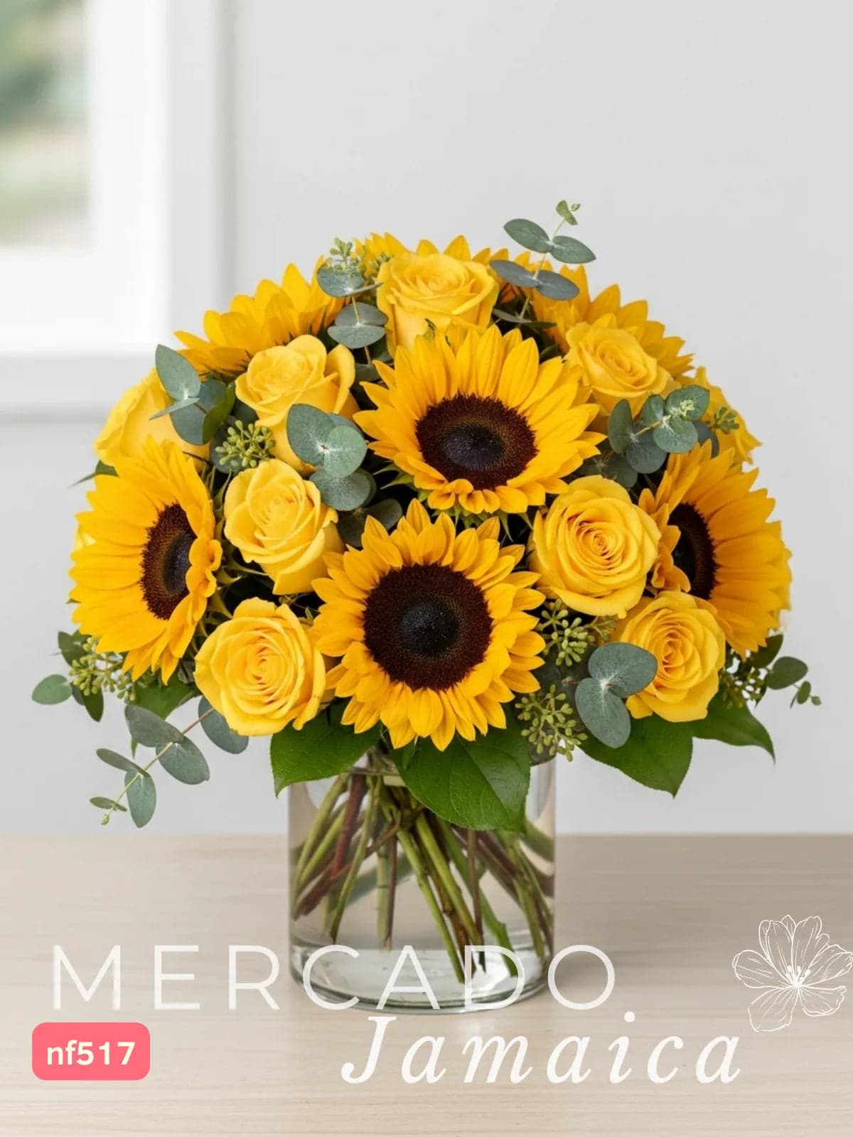 Arreglo 10 Girasoles y 24 Rosas Amarillas CDMX