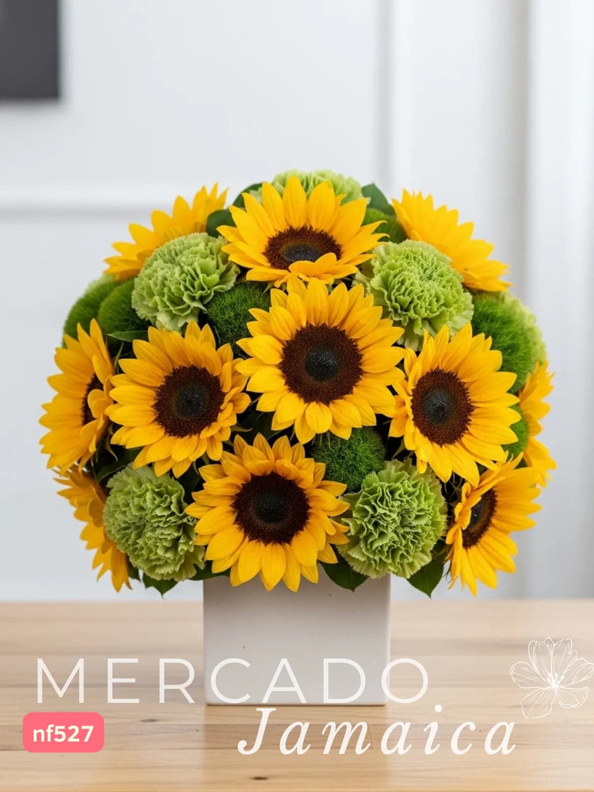 15 Girasoles en Florero de Cerámica · CDMX
