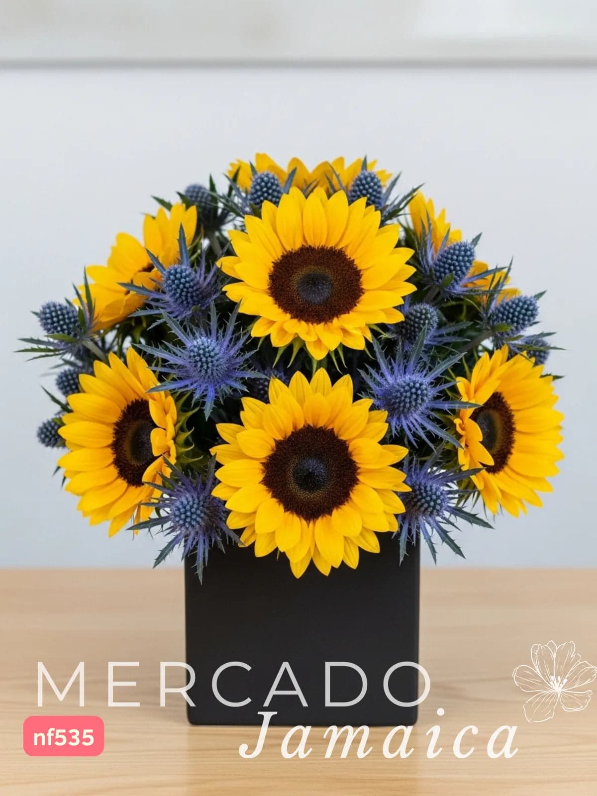 Rock & Sun: 10 Girasoles con Eryngium CDMX