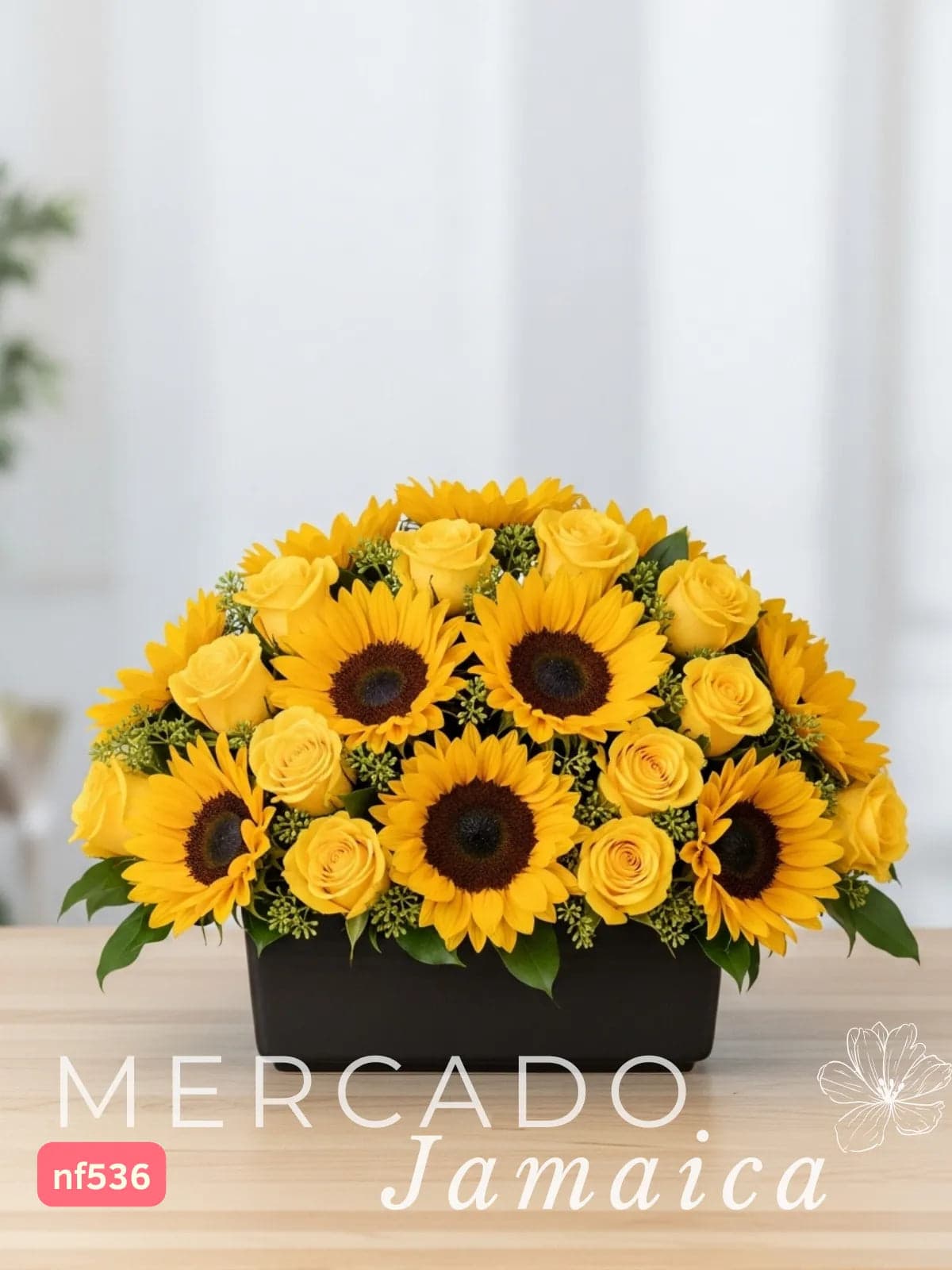 Arreglo 10 Girasoles y 24 Rosas Amarillas CDMX