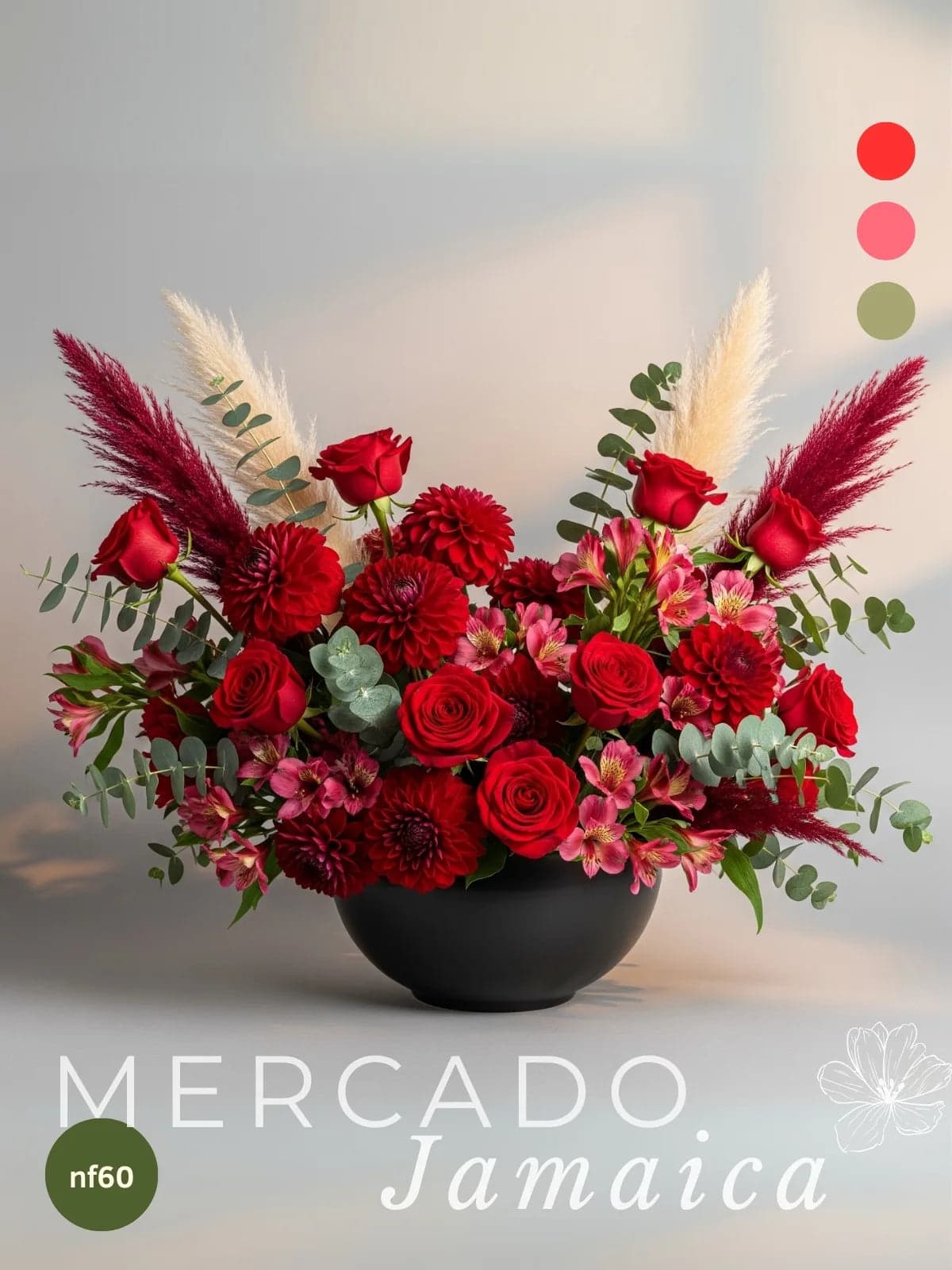 Arreglo Corazón 24 Rosas y Dalias Rojas CDMX