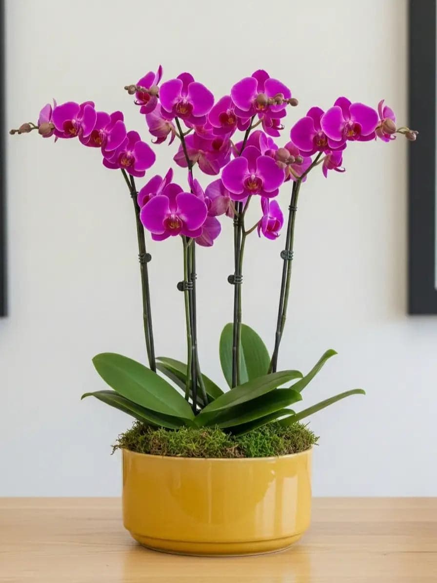 Arreglo 3 Orquídeas Phalaenopsis Lila CDMX
