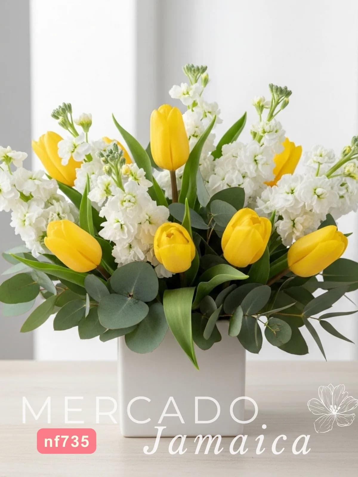 Arreglo 10 Tulipanes y Matthiolas en CDMX