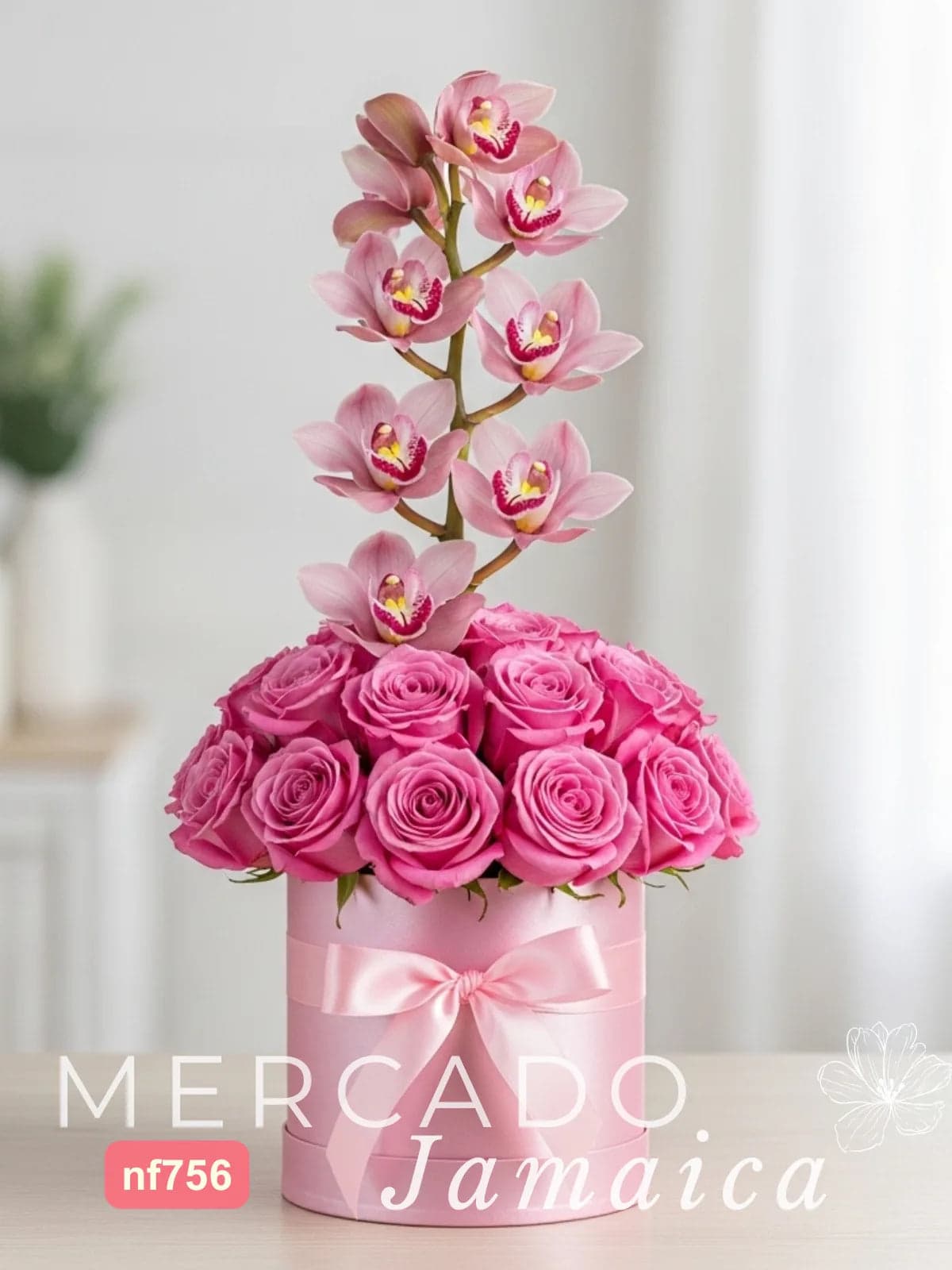 Orquídea Cymbidium y 20 Rosas Inglesas Rosas CDMX