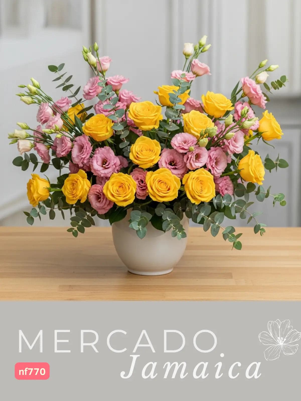 20 Rosas Amarillas y Lisianthus Rosa | CDMX