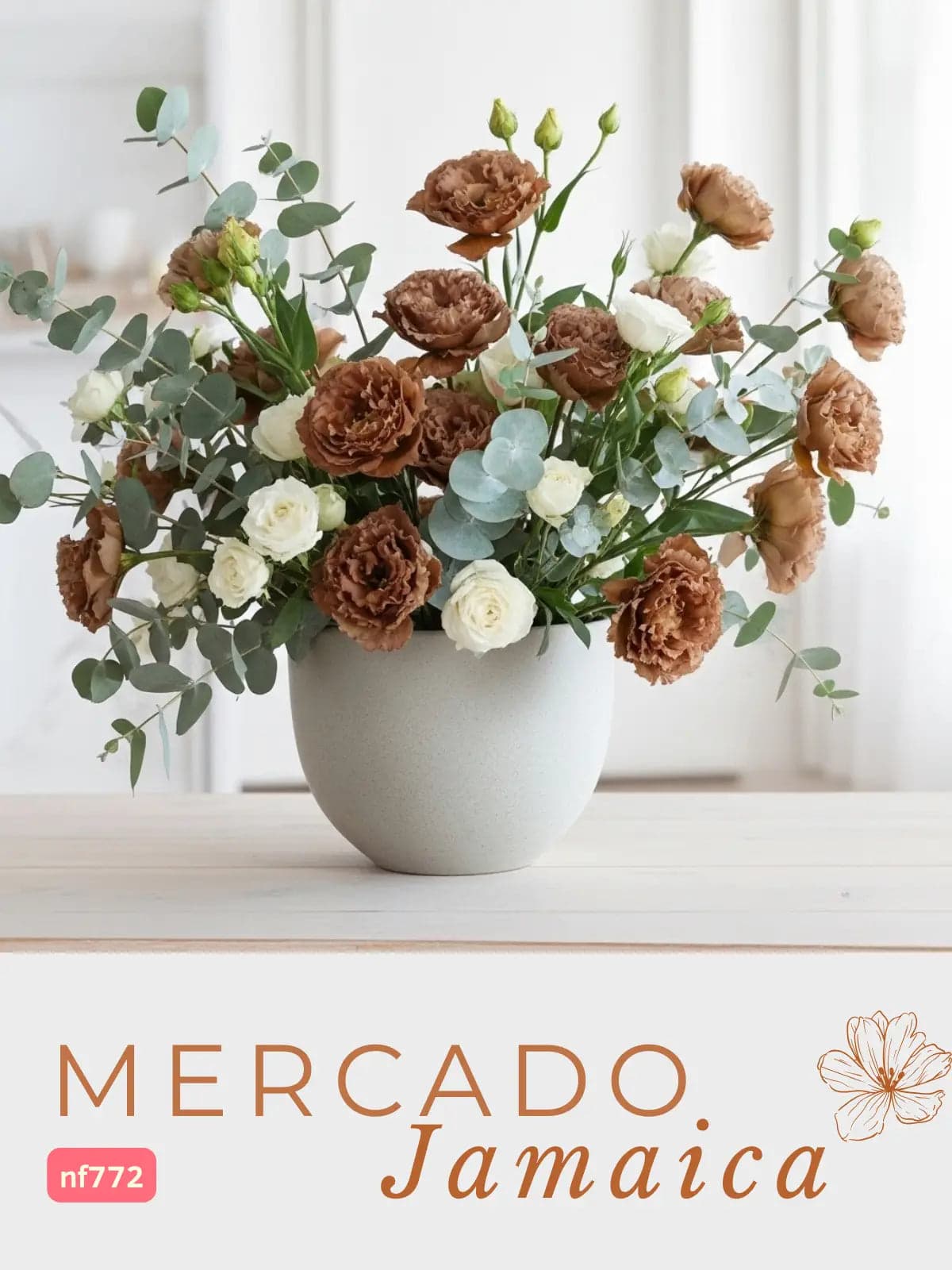 Arreglo Lisianthus Chocolate y Mini Rosas CDMX