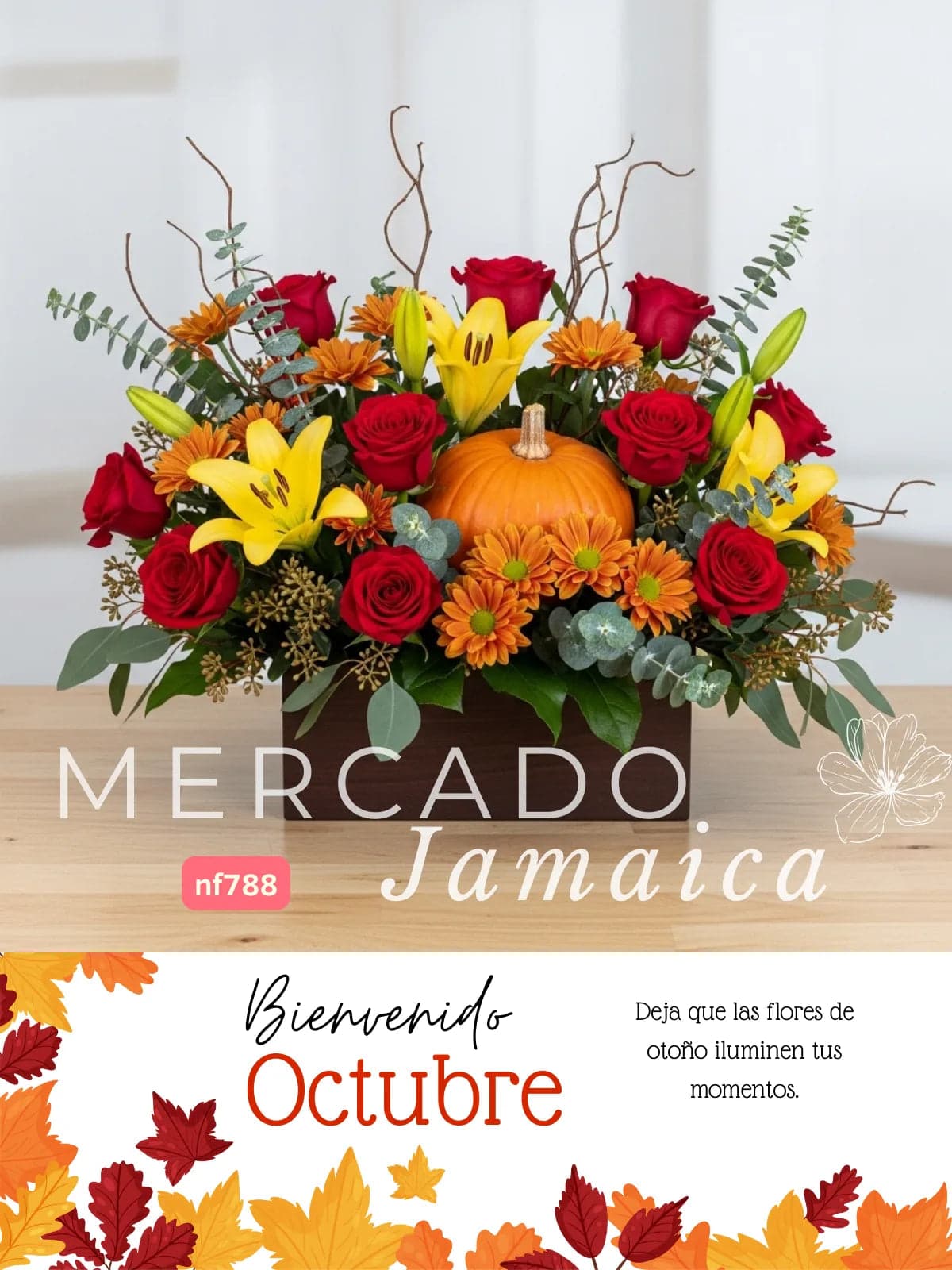 15 Rosas Rojas Otoño Encandido – Arreglo CDMX