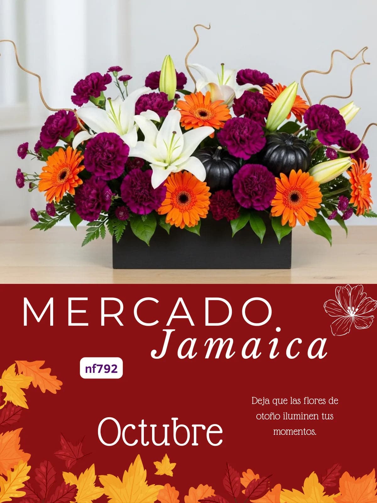 Arreglo Otoño: Claveles, Lilies y Gerberas CDMX