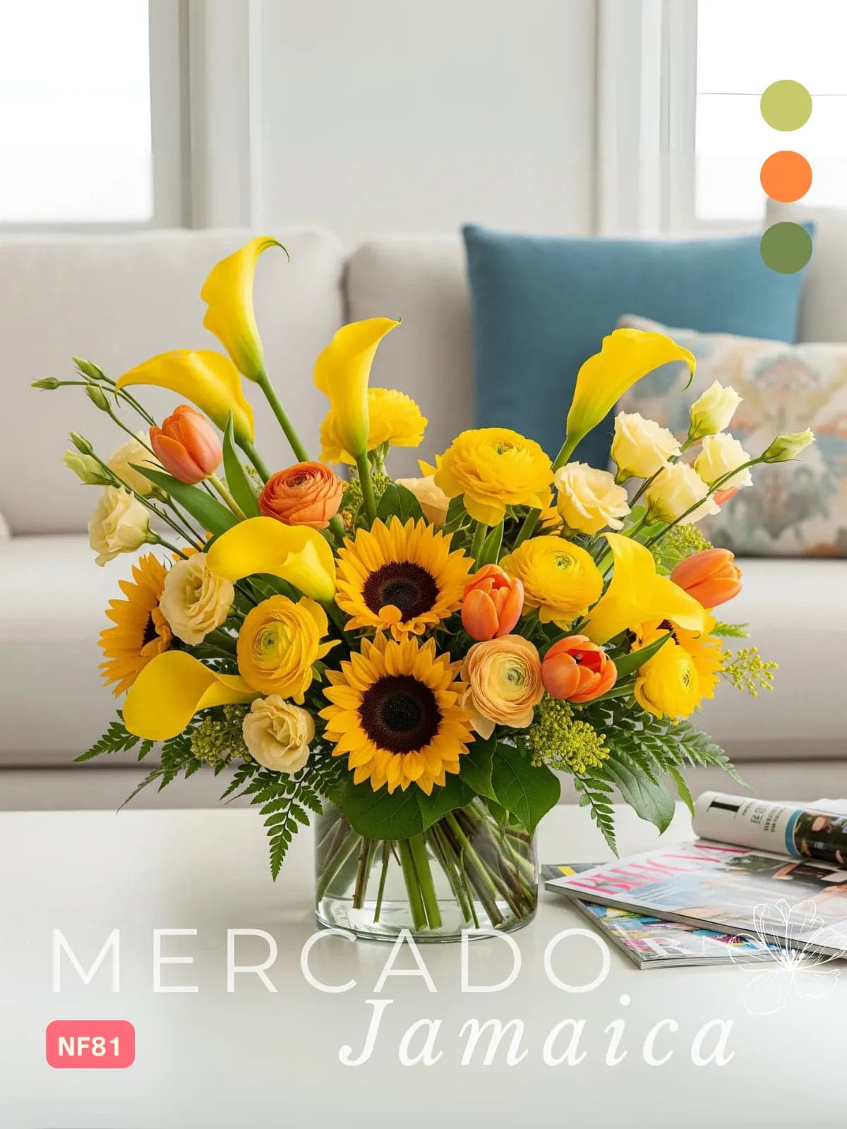 Arreglo Callas, Tulipanes y Girasoles CDMX