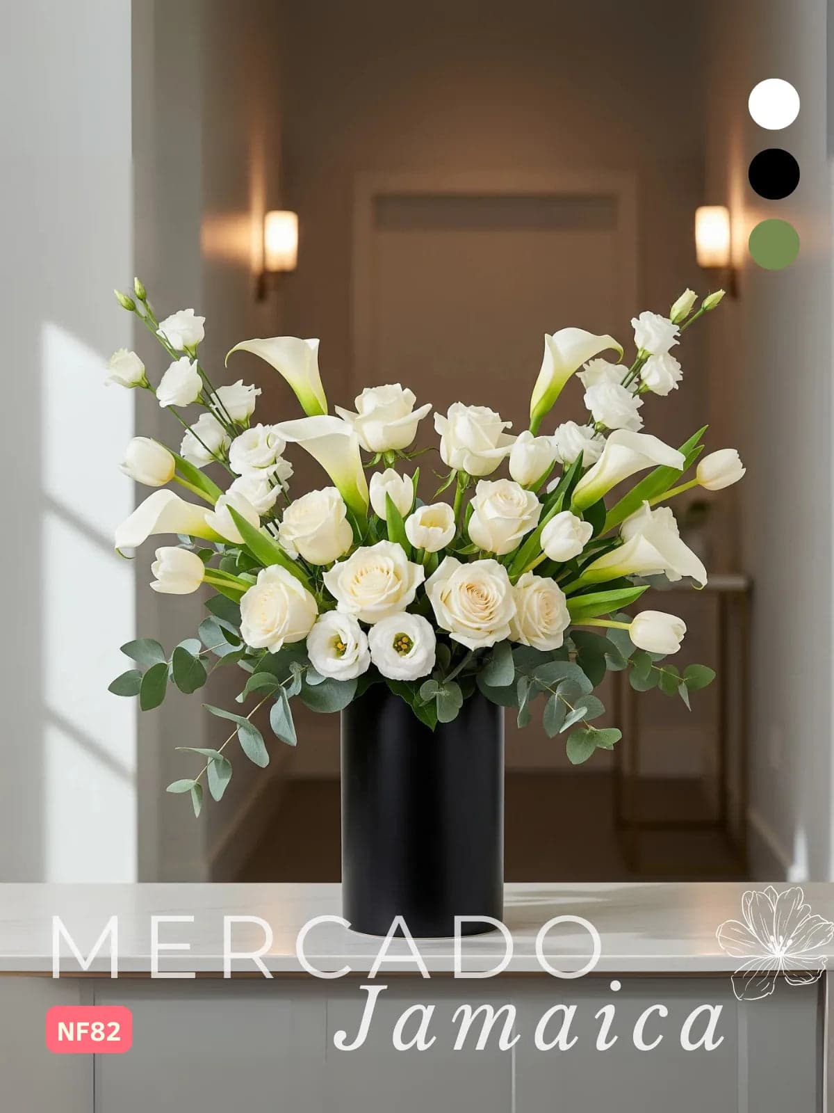 Arreglo Callas Blancas con Rosas y Tulipanes CDMX