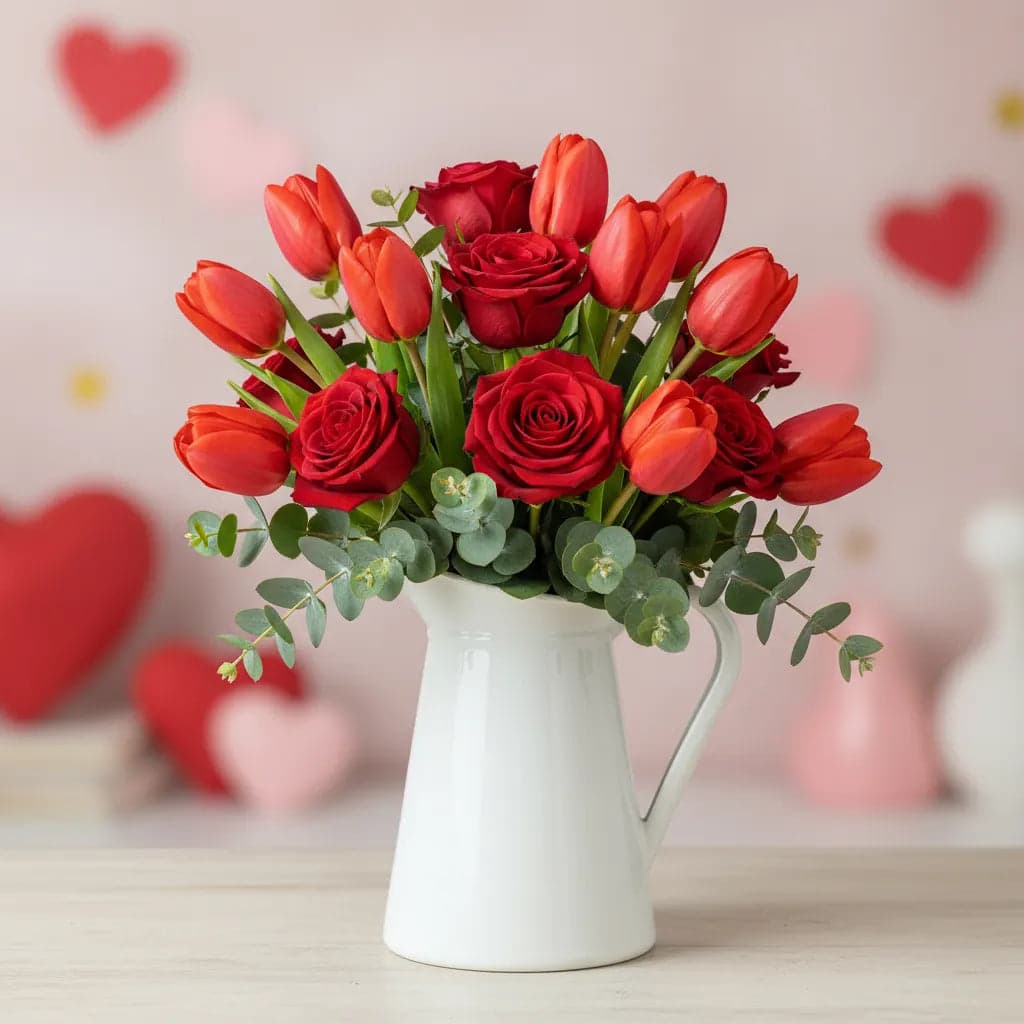 10 Rosas y 10 Tulipanes Rojos a Domicilio CDMX