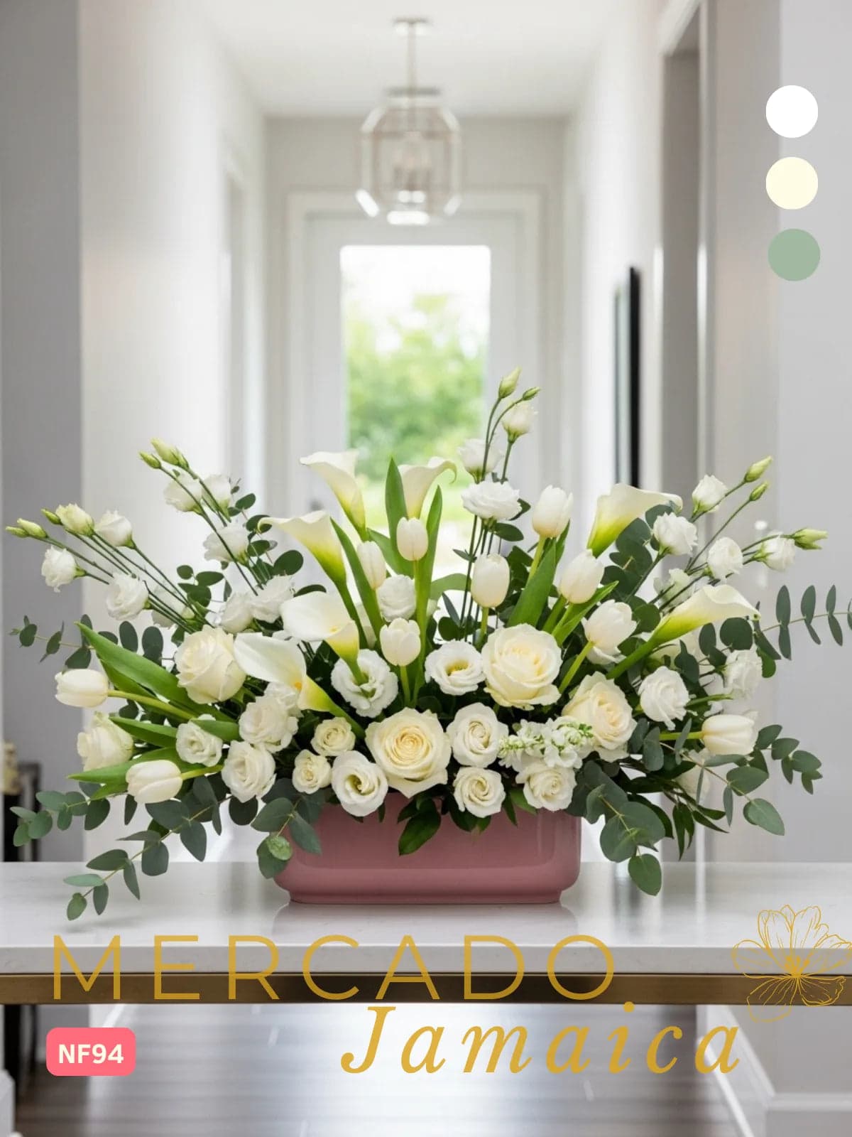 Arreglo Callas, Rosas y Tulipanes Blancos CDMX