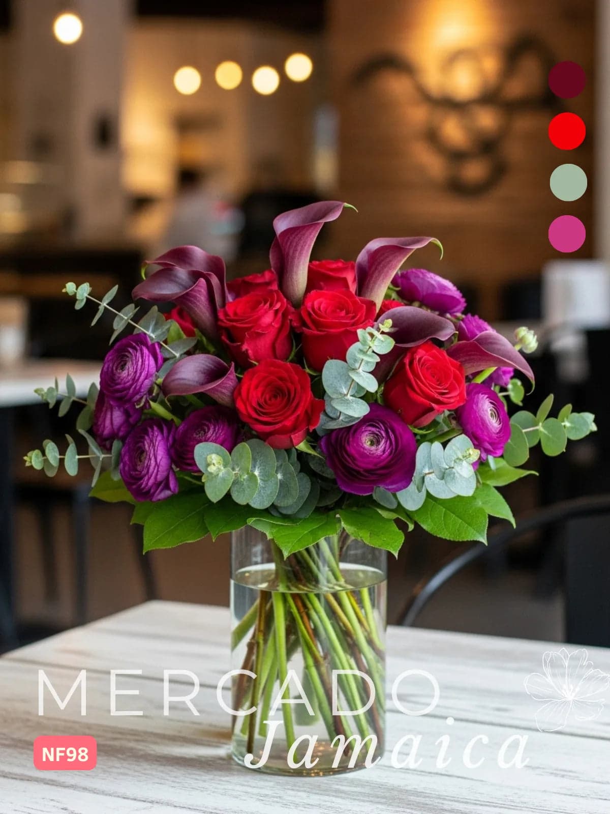 18 Rosas Rojas y 10 Callas Fuchsia · CDMX