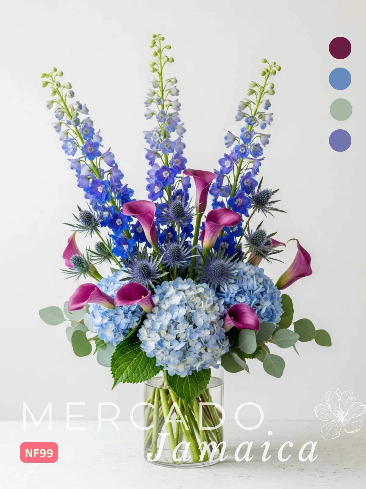 Arreglo Callas Moradas y Hortensias CDMX