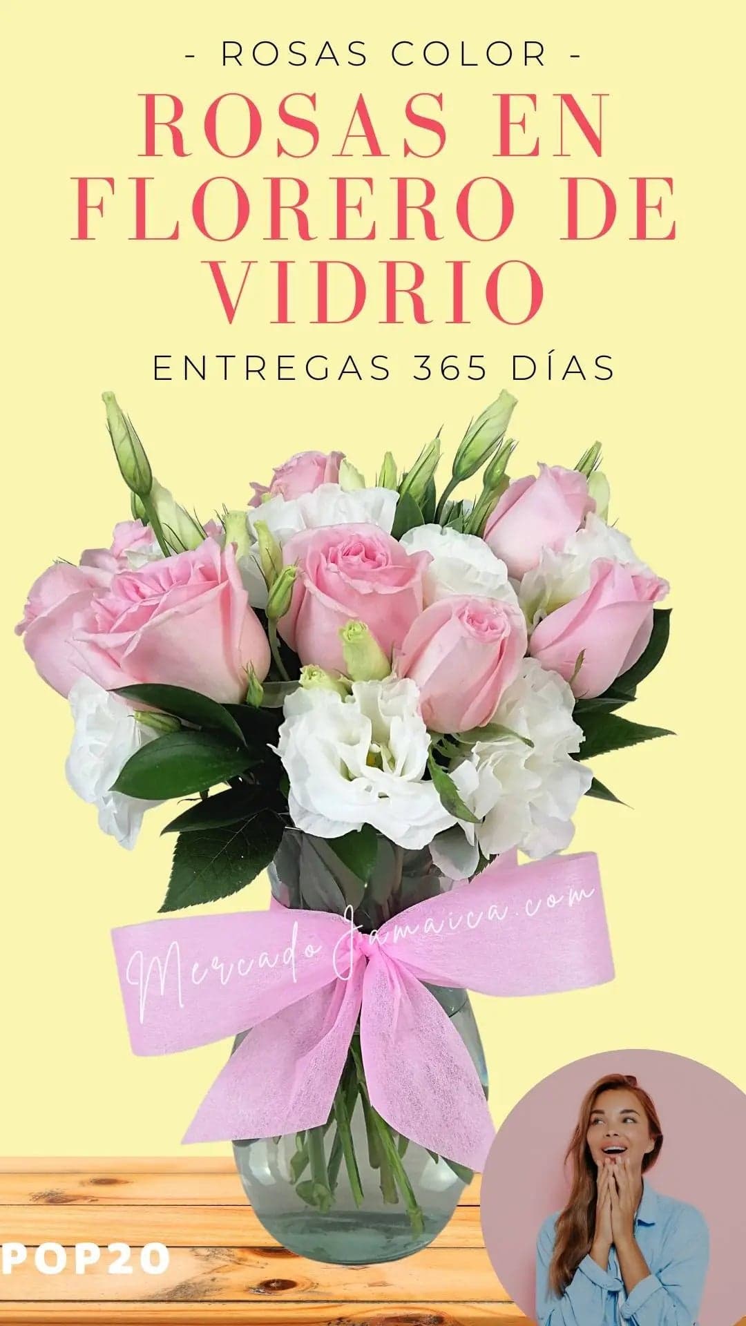 Arreglo Rosas Rosa y Lisianthus Blanco · CDMX