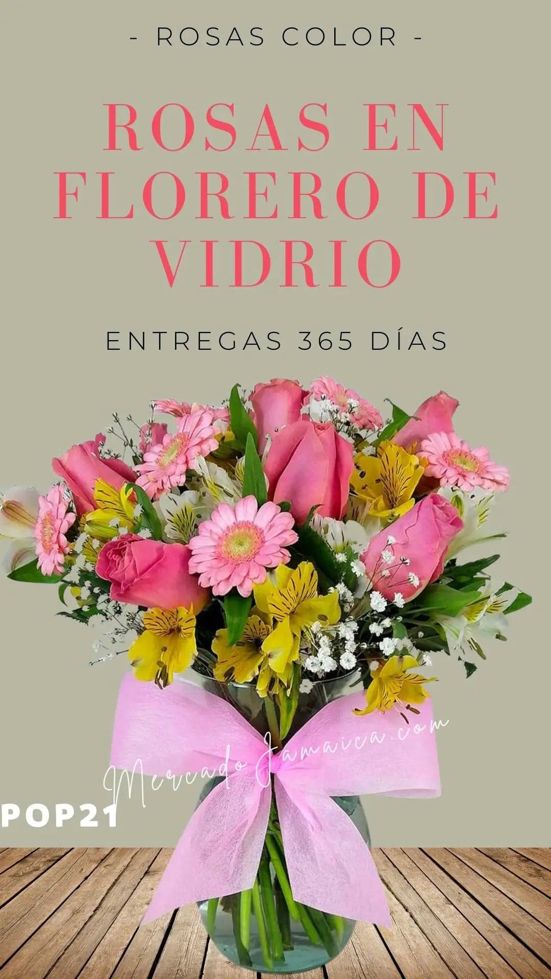 12 Rosas Rosas con Gerberas y Astromelias CDMX