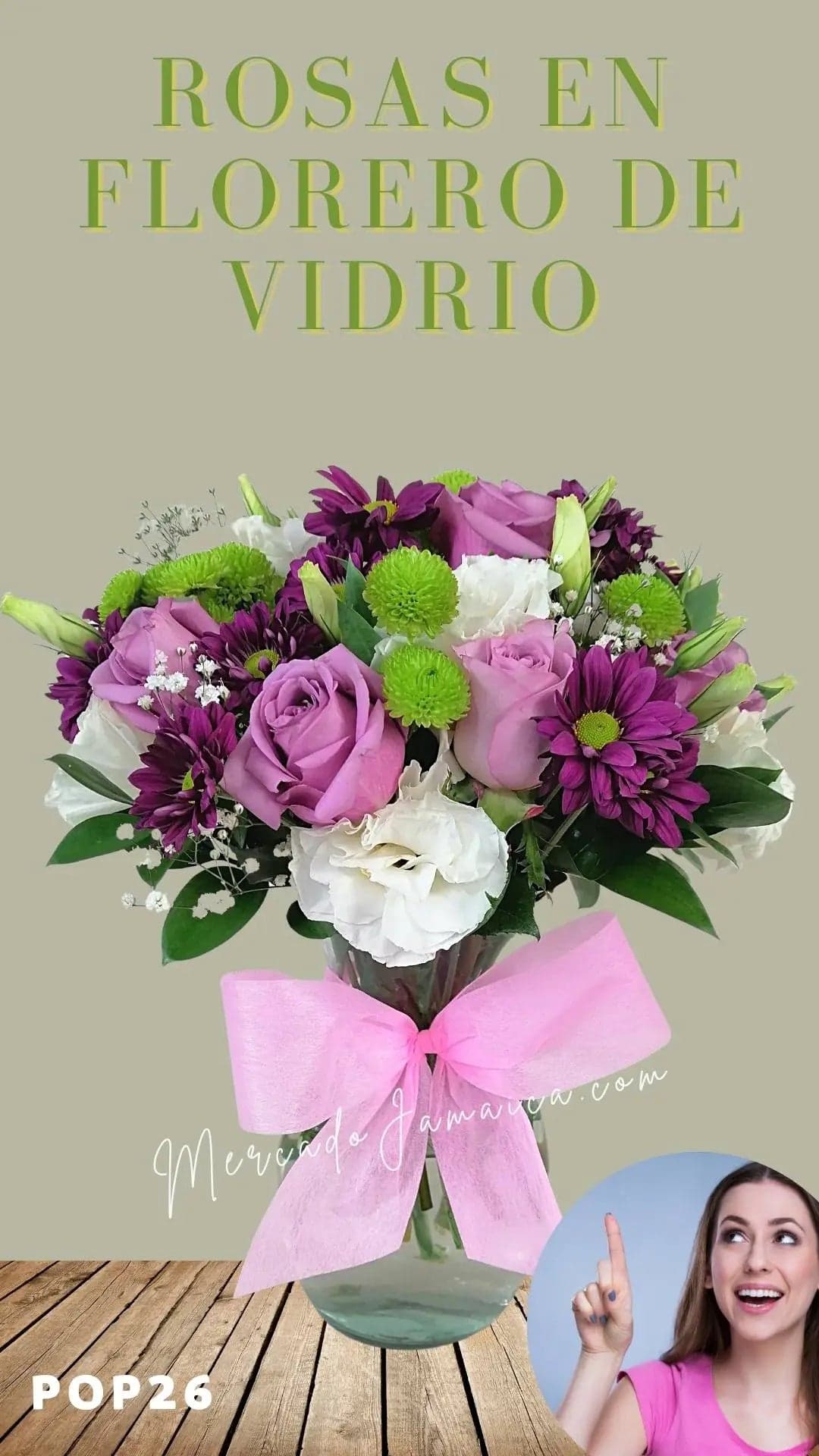 Arreglo 12 Rosas Lila con Florero | CDMX