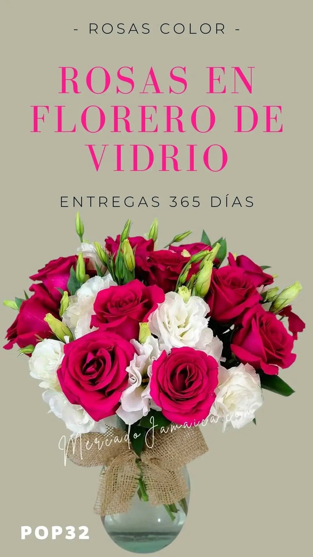 12 Rosas Fucsia y Lisianthus Blanco a Domicilio CDMX