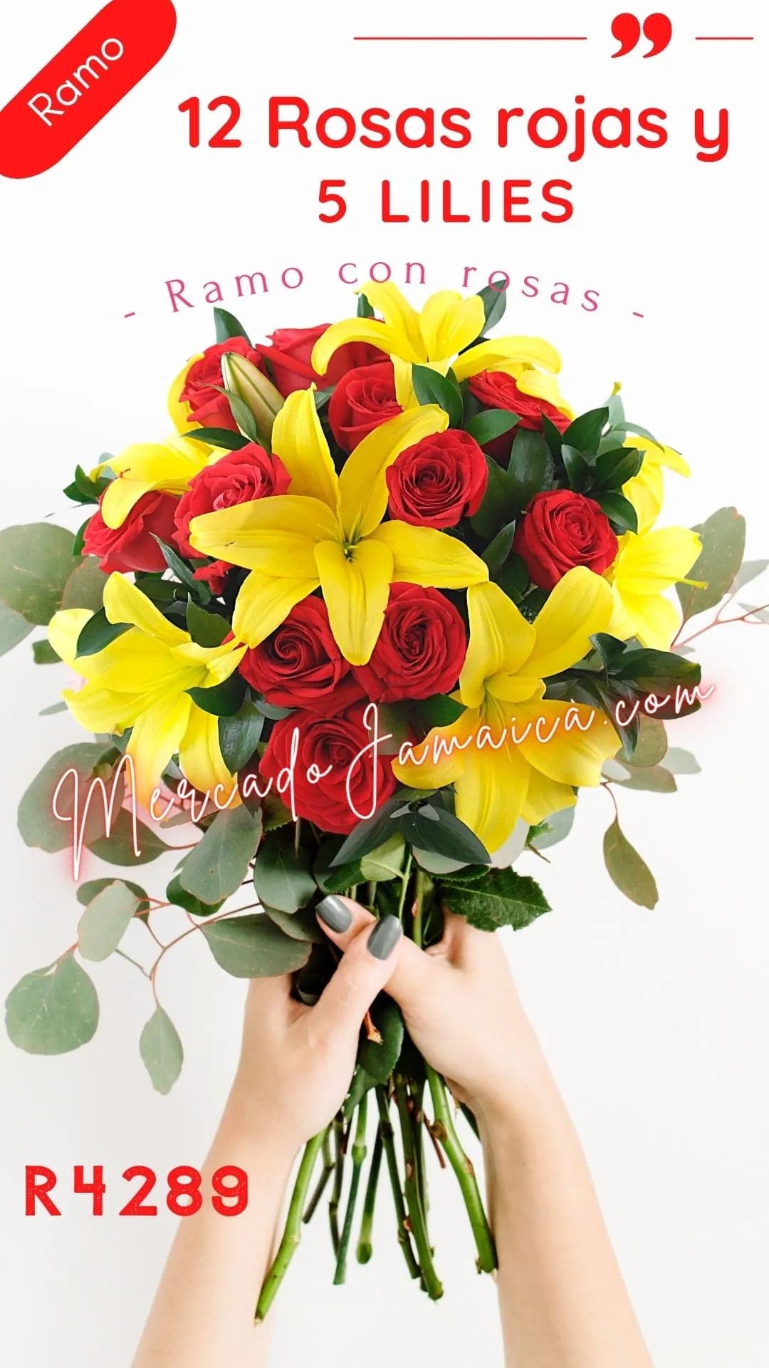 Ramo 12 Rosas y 3 Lilies Naranja a Domicilio CDMX