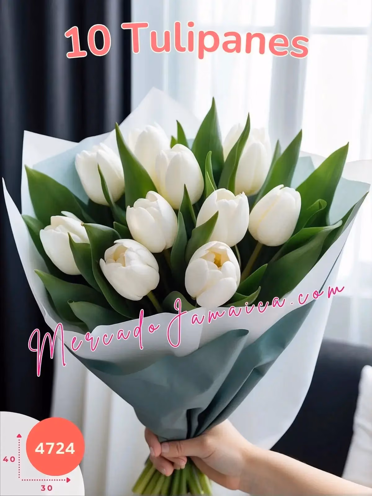 10 Tulipanes Blancos a Domicilio CDMX