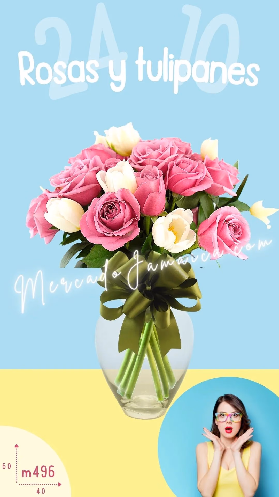 10 Tulipanes Blancos y 24 Rosas Moradas CDMX