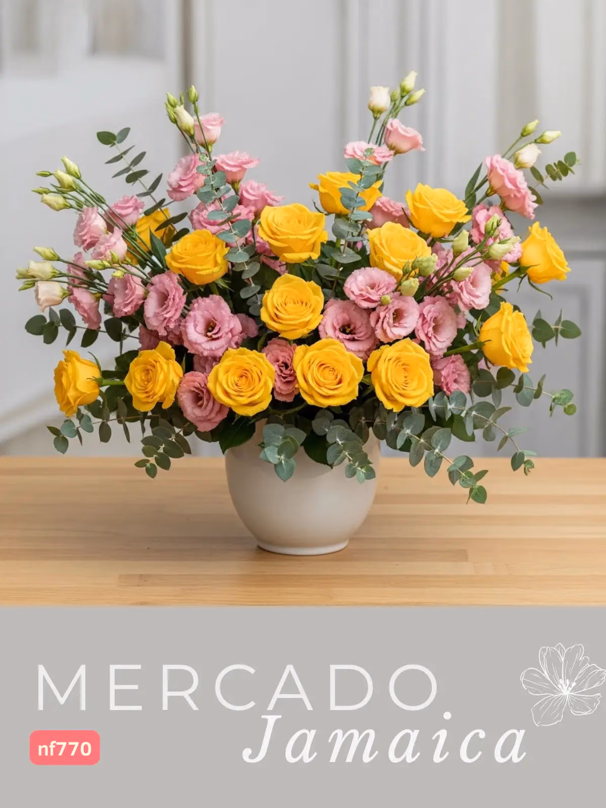 20 Rosas Amarillas y Lisianthus Rosa | CDMX