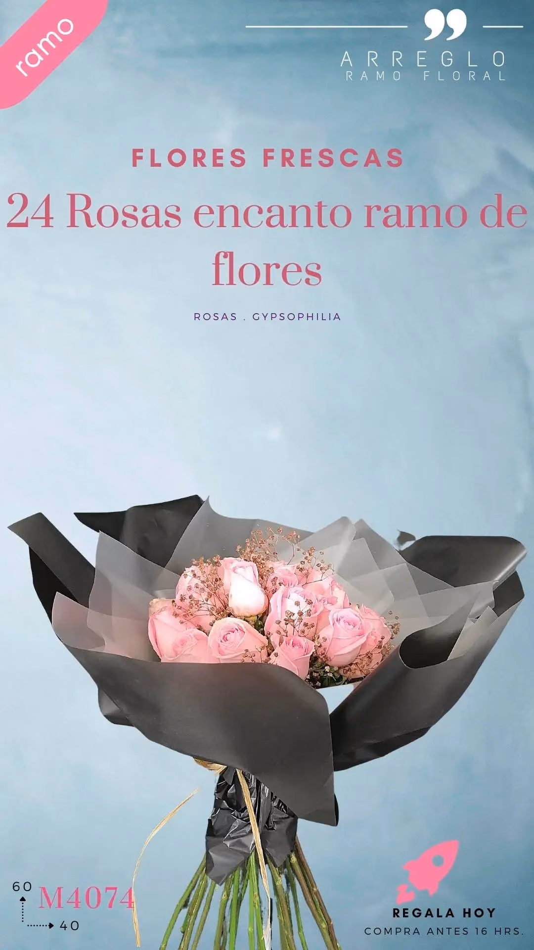 24 Rosas Rosas Encanto – Ramo a Domicilio CDMX