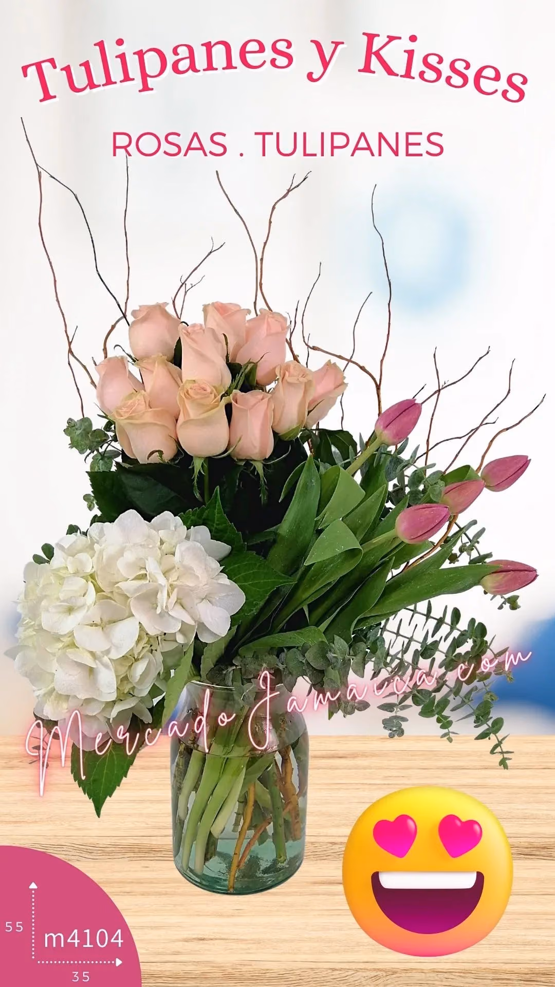 Arreglo 12 Rosas, Tulipanes y Hortensia CDMX