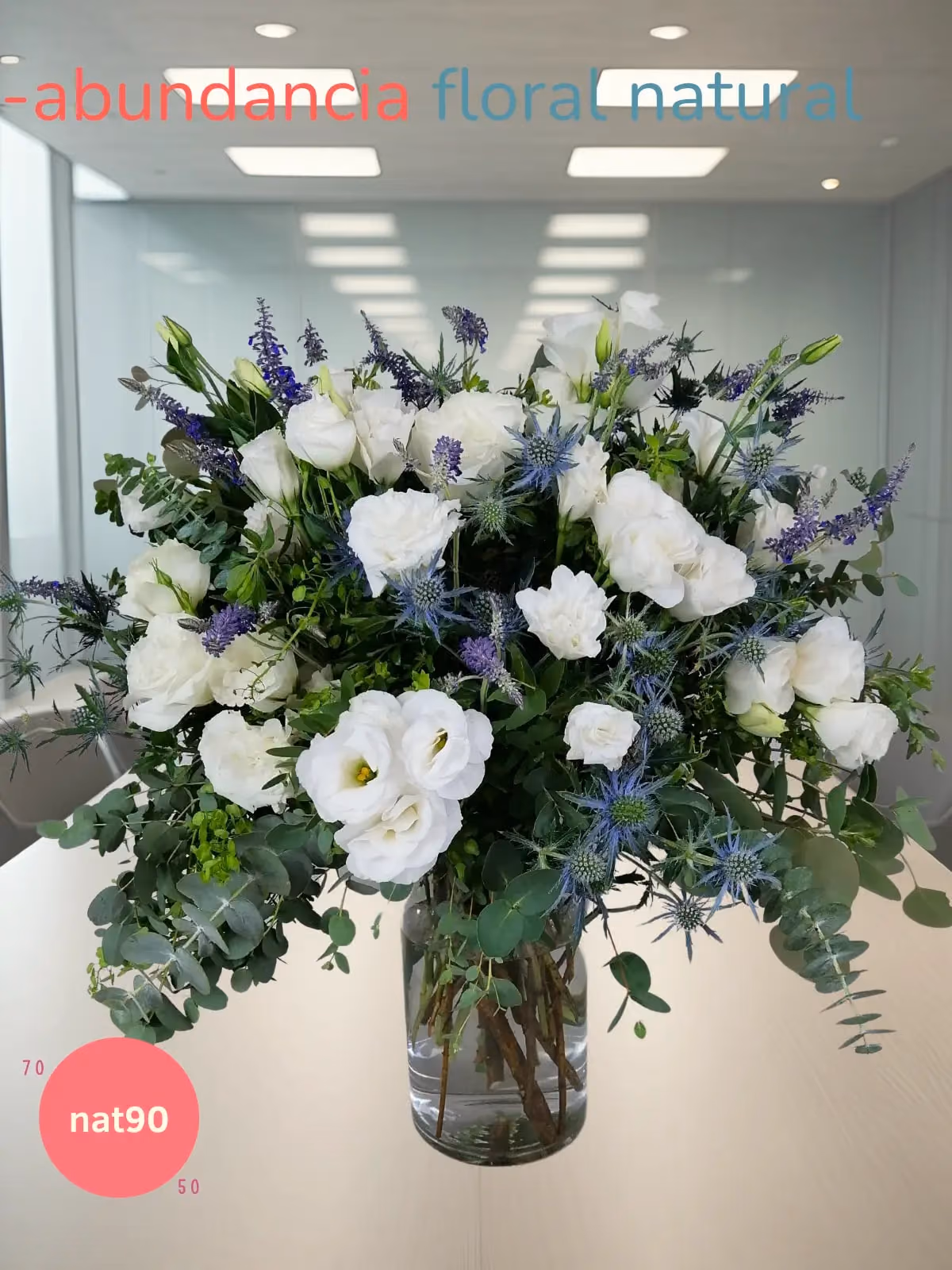 Arreglo Lisianthus Blanco y Lavanda en Florero CDMX