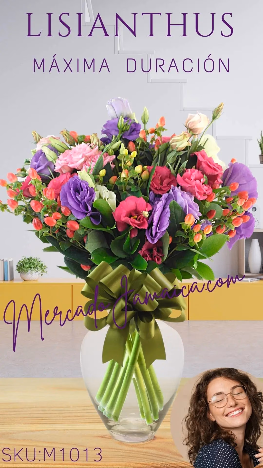 Arreglo Lisianthus Morado y Rosa Carmín CDMX