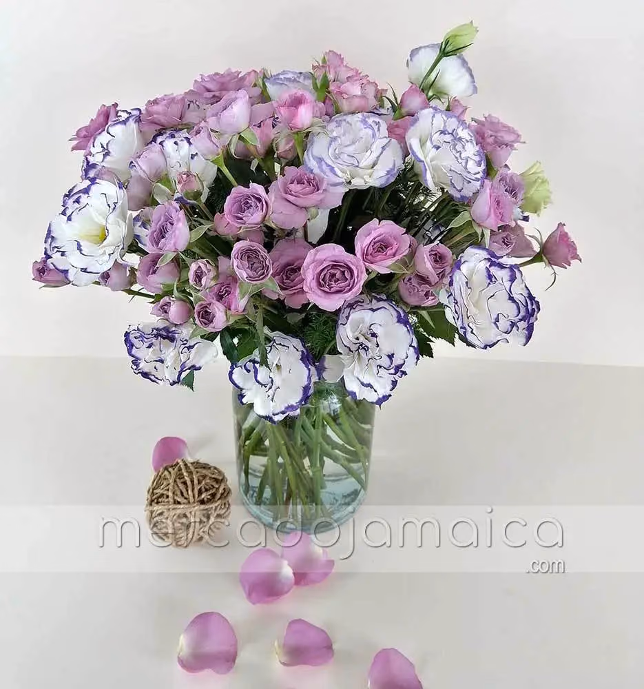 Arreglo Mini Rosas y Lisianthus Morado CDMX
