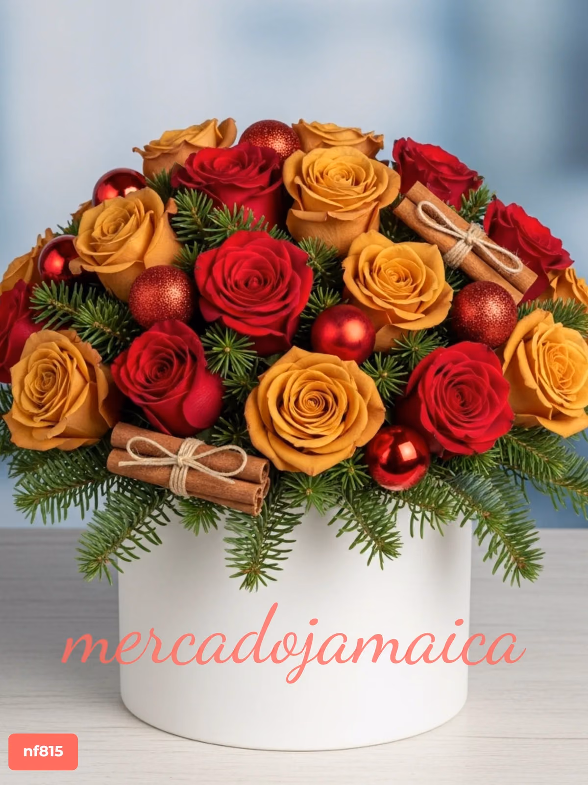 Arreglo Navideño 12 Rosas Baylis y Rojas CDMX