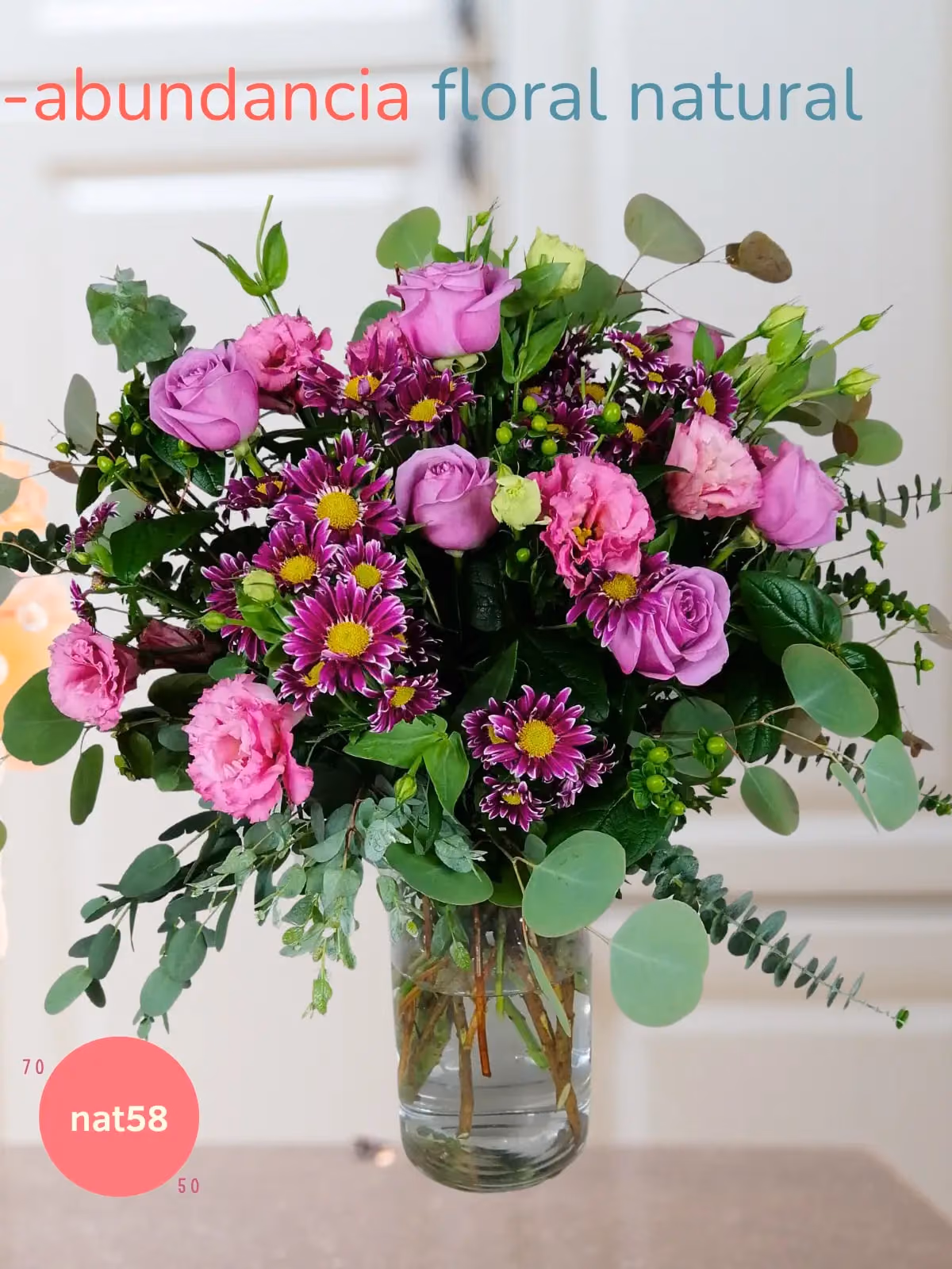 Arreglo Rosas Lila, Lisianthus y Margaritas CDMX