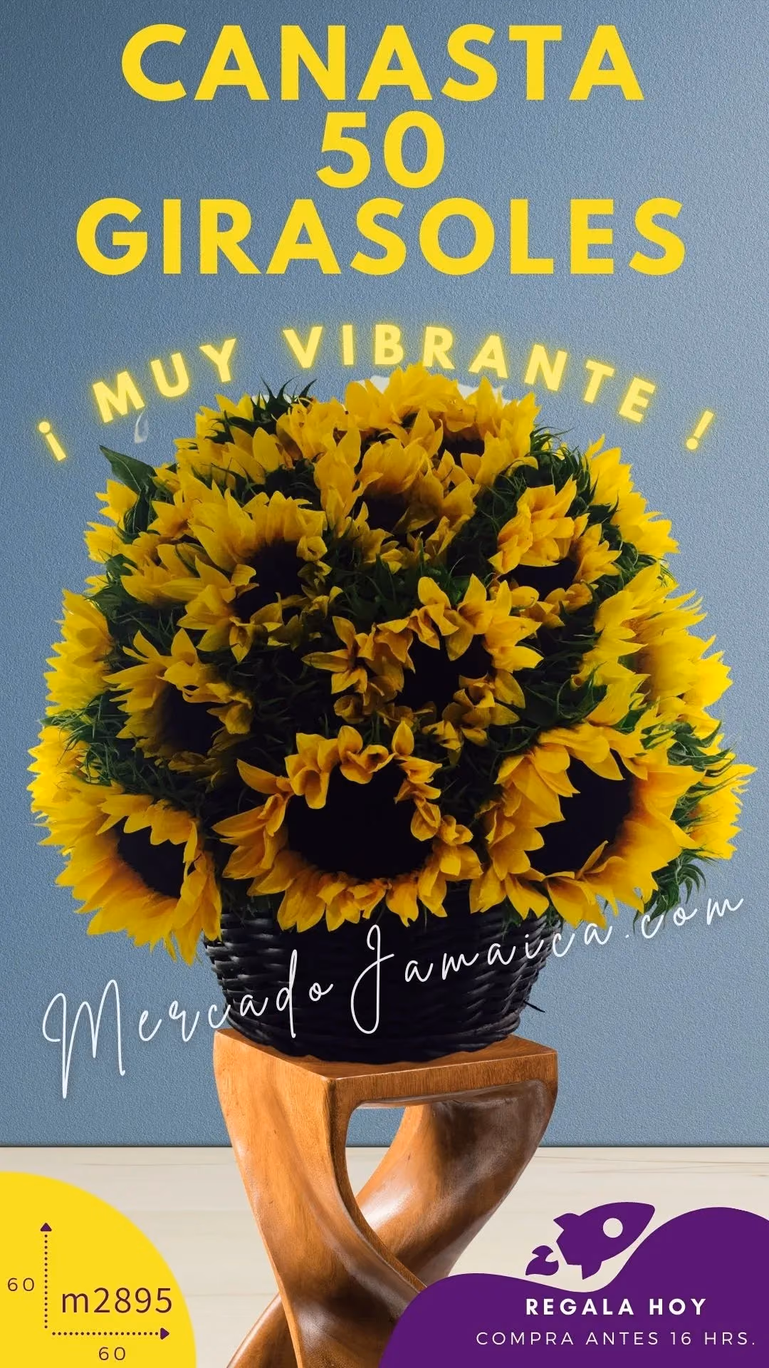 Canasta 50 Girasoles a Domicilio CDMX