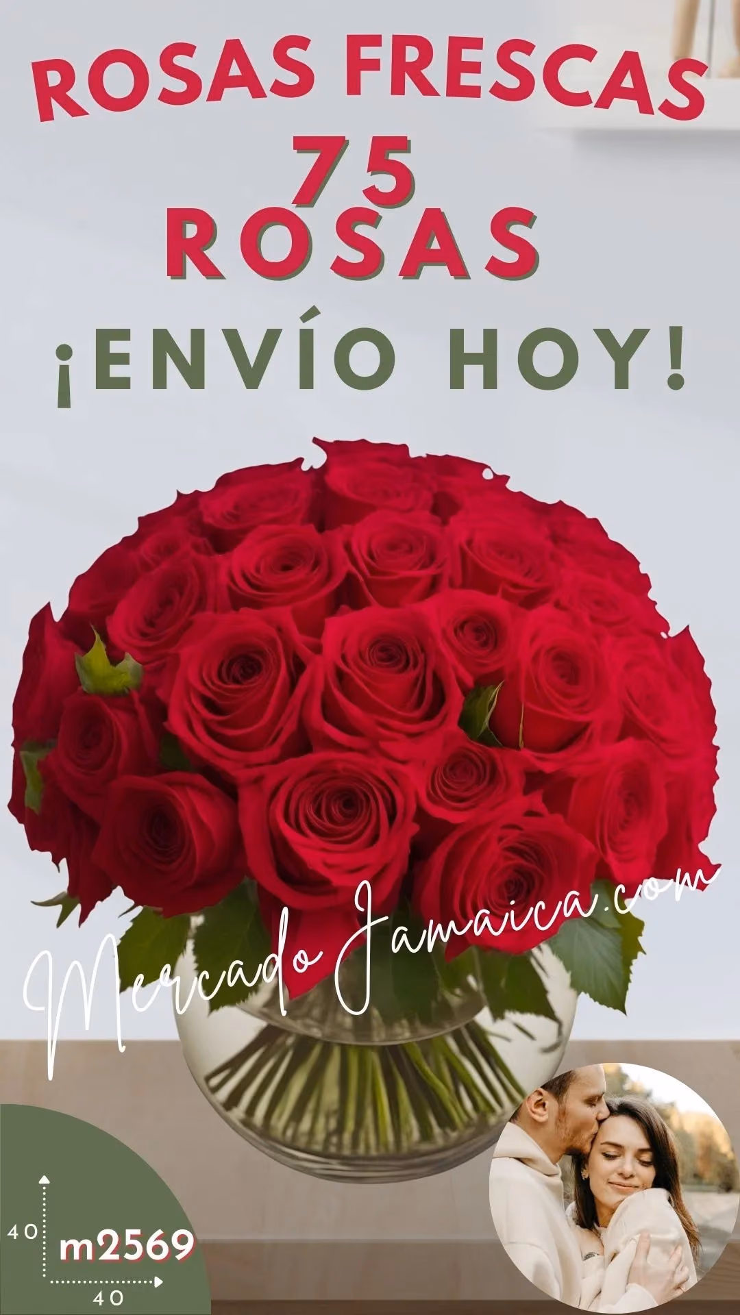 Esfera Floral 75 Rosas Rojas a Domicilio CDMX