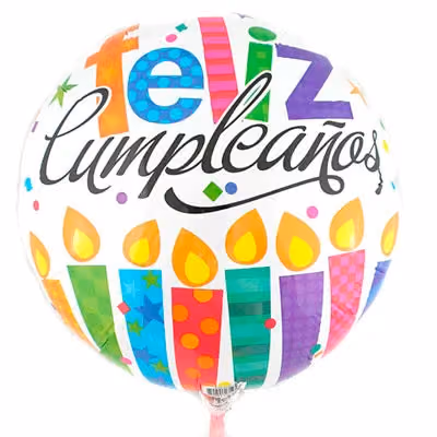 Globo Feliz Cumpleaños 35 cm con Varilla CDMX