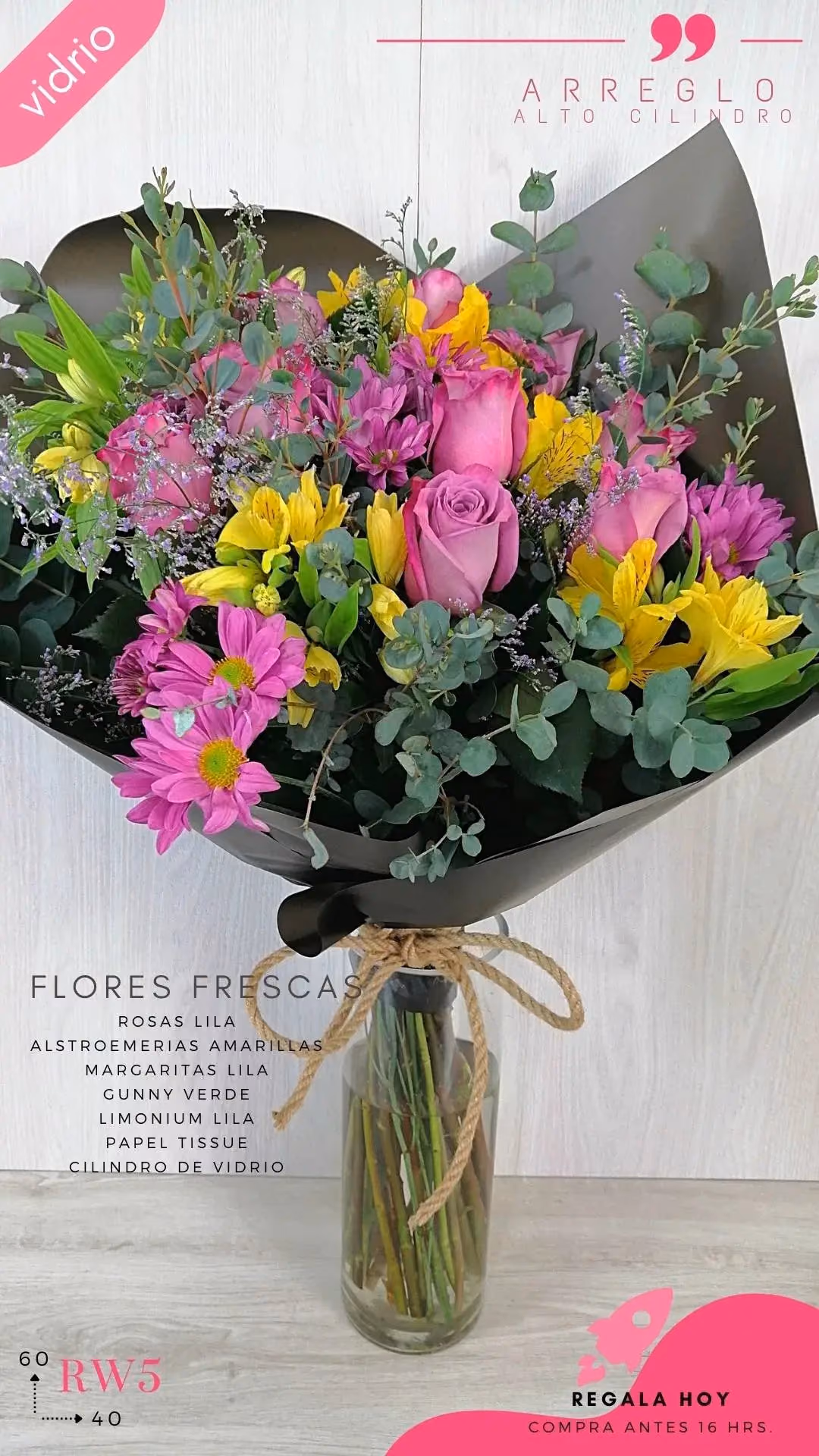 Ramo Rosas Lila con Alstroemerias – CDMX