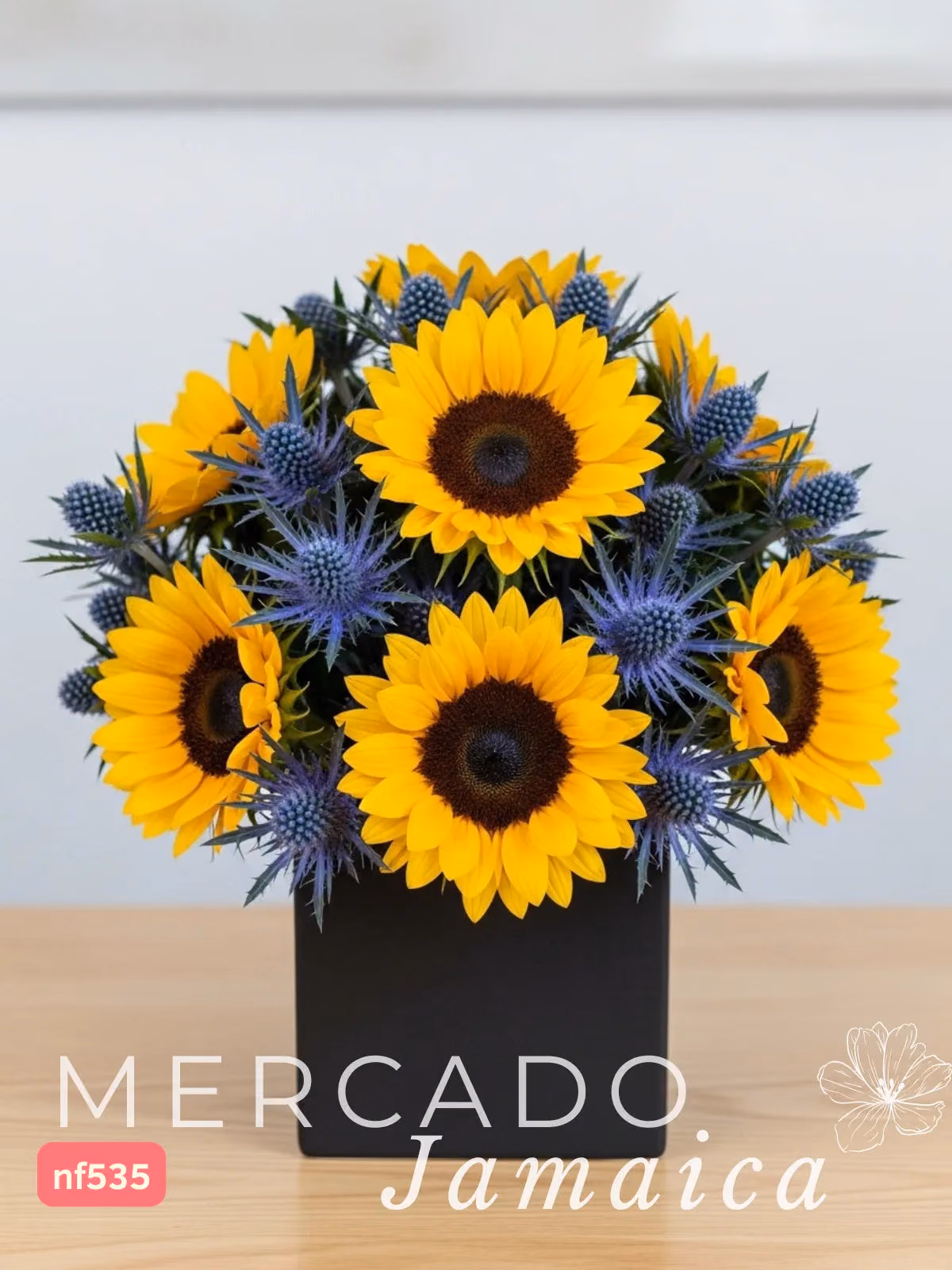 Rock & Sun: 10 Girasoles con Eryngium CDMX