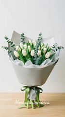 Ramo flores a domicilio 20 Tulipanes blancos !