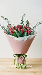 Ramo Floral a Domicilio 20 Tulipanes Armonia Fucsia !