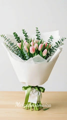 Elegancia de 20 Tulipanes Rosa Pastel México