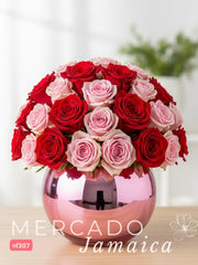 Pasión y Ternura: Arreglo de Rosas Rojas y Rosas Rosas