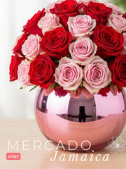 Pasión y Ternura: Arreglo de Rosas Rojas y Rosas Rosas