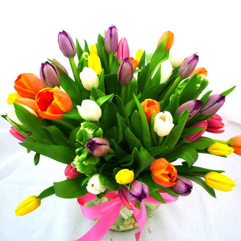 Arreglo Floral con Tulipanes de Colores !