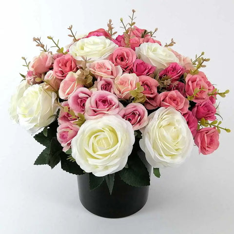 Artificiales Bush Cream y Mini Rosas