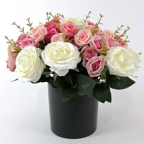 Artificiales Bush Cream y Mini Rosas