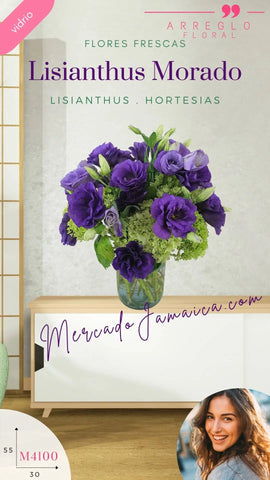 Arreglo Lisianthus Morado y Hostensias