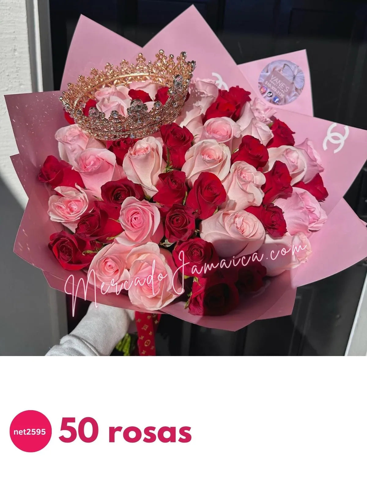 Ramo de rosas con coronita