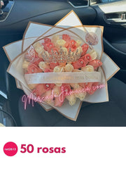 Ramo de rosas con coronita