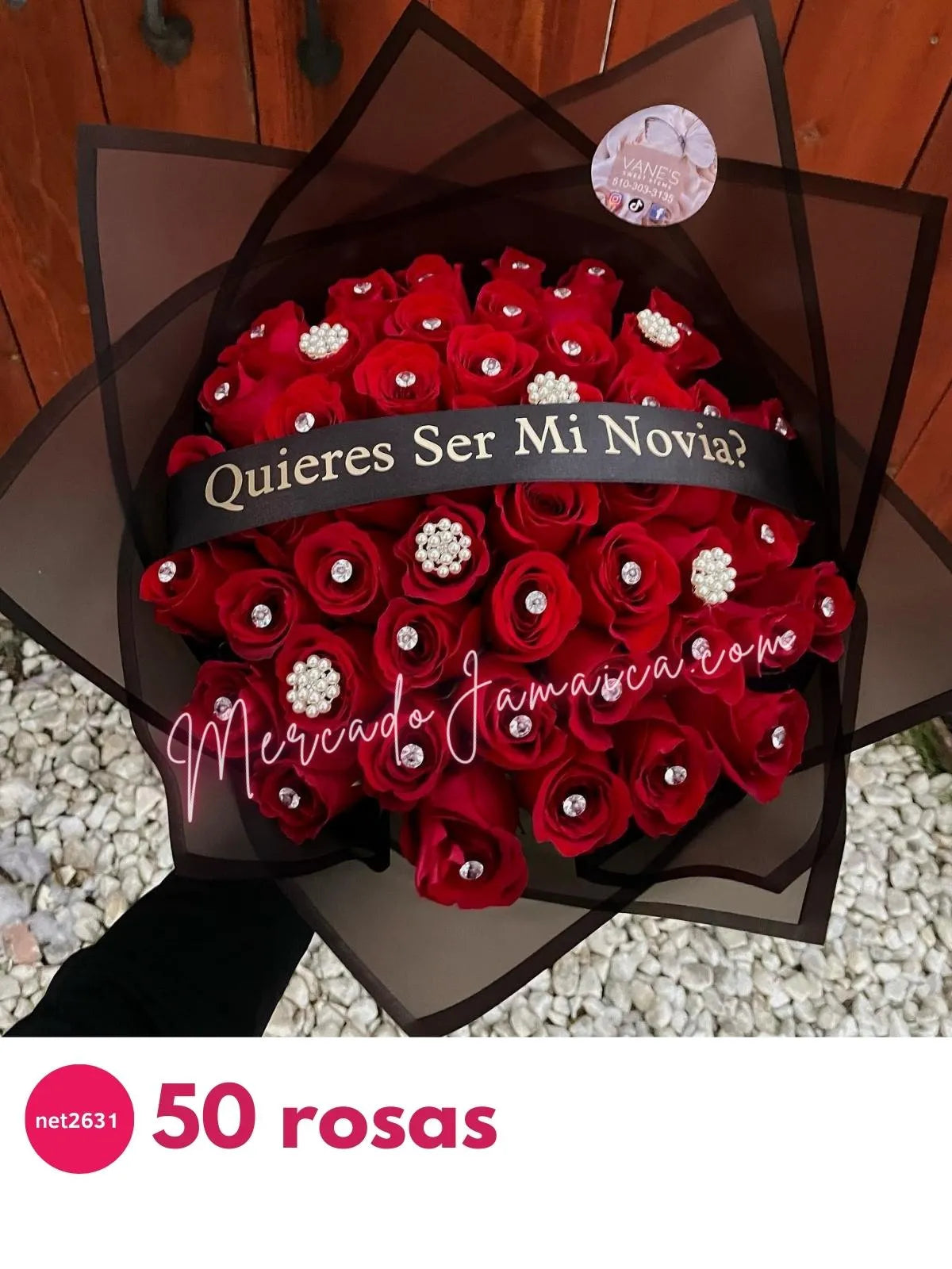 Ramo de rosas con coronita